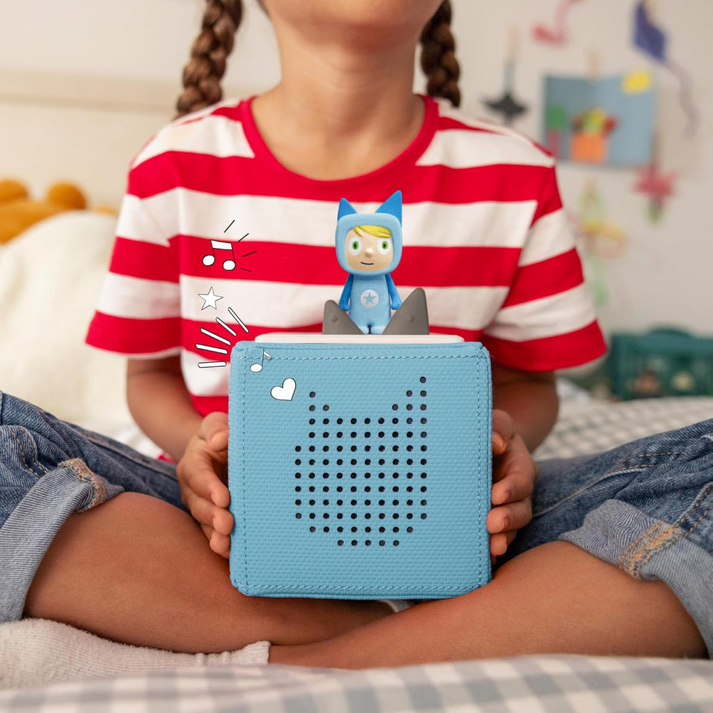 Toniebox Extrapack â€?Toniebox Starterset Blau mit Kreativtonie + 4 x Disney Tierische Helden Hörfiguren, Audioplayer für Hörbücher und Lieder, kabellose Musikbox mit Disney Hörspiel