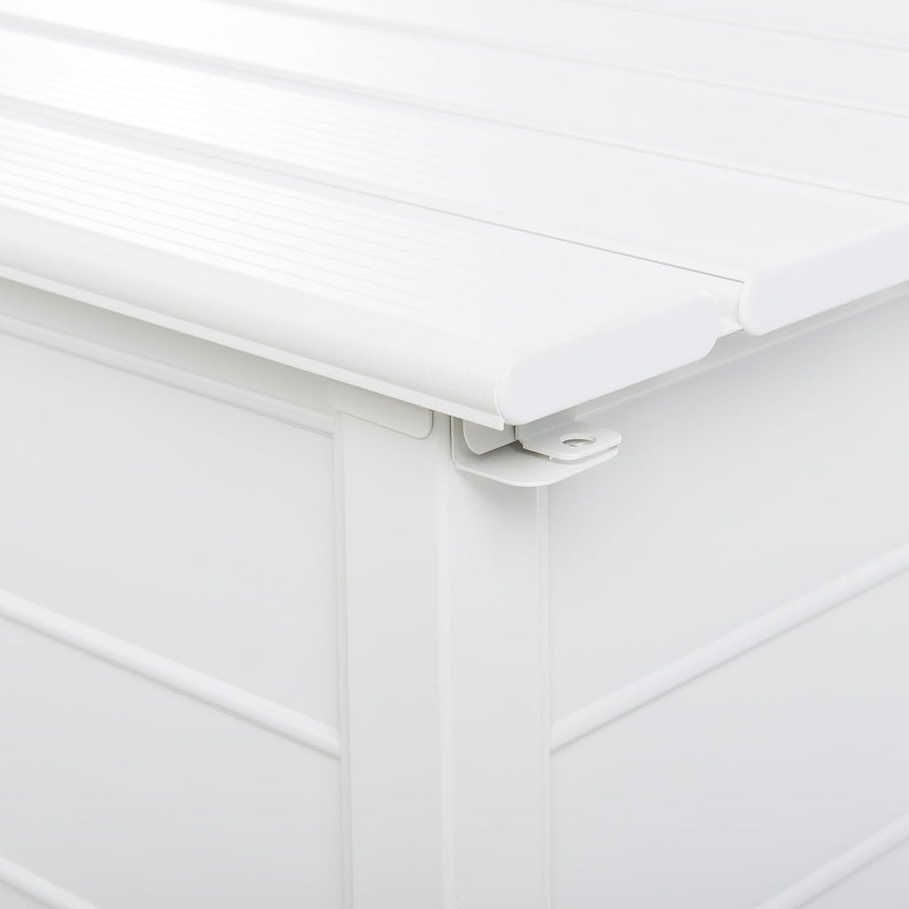 Beliani Gartentruhe 330L Aluminium weiß wasserfest Kissenbox Auflagenbox Campalto