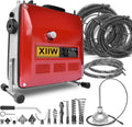 850W Elektrische Rohrreinigungsmaschine Satz zum Ø20-200mm Rohrleitungen Spirale 33m x Ø16 mm + 14m x Ø22mm, 5m x Ø10mm, Rohrreinigungsgerät Set Rohrreiniger Reinigung Abflussreiniger, 450U/M