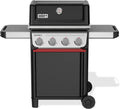 Weber Spirit E-410 Gasgrill / 4 Brenner, Snap-Jet Zündung, Robuste Räder und Warmhalterost, 51 x 46 cm Grillfläche, Kompatibel mit Weber Works Seitenablagen, Schwarz/Silber