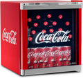 °CUBES Original Coca-Cola Mini Kühlschrank Rot 48L - Getränkekühlschrank mit Glastür, leise  und  energieeffizient - Für Büro, Partys  und  Gaming - Cooler Flaschenkühlschrank - Mini Kühlschrank für Getränke