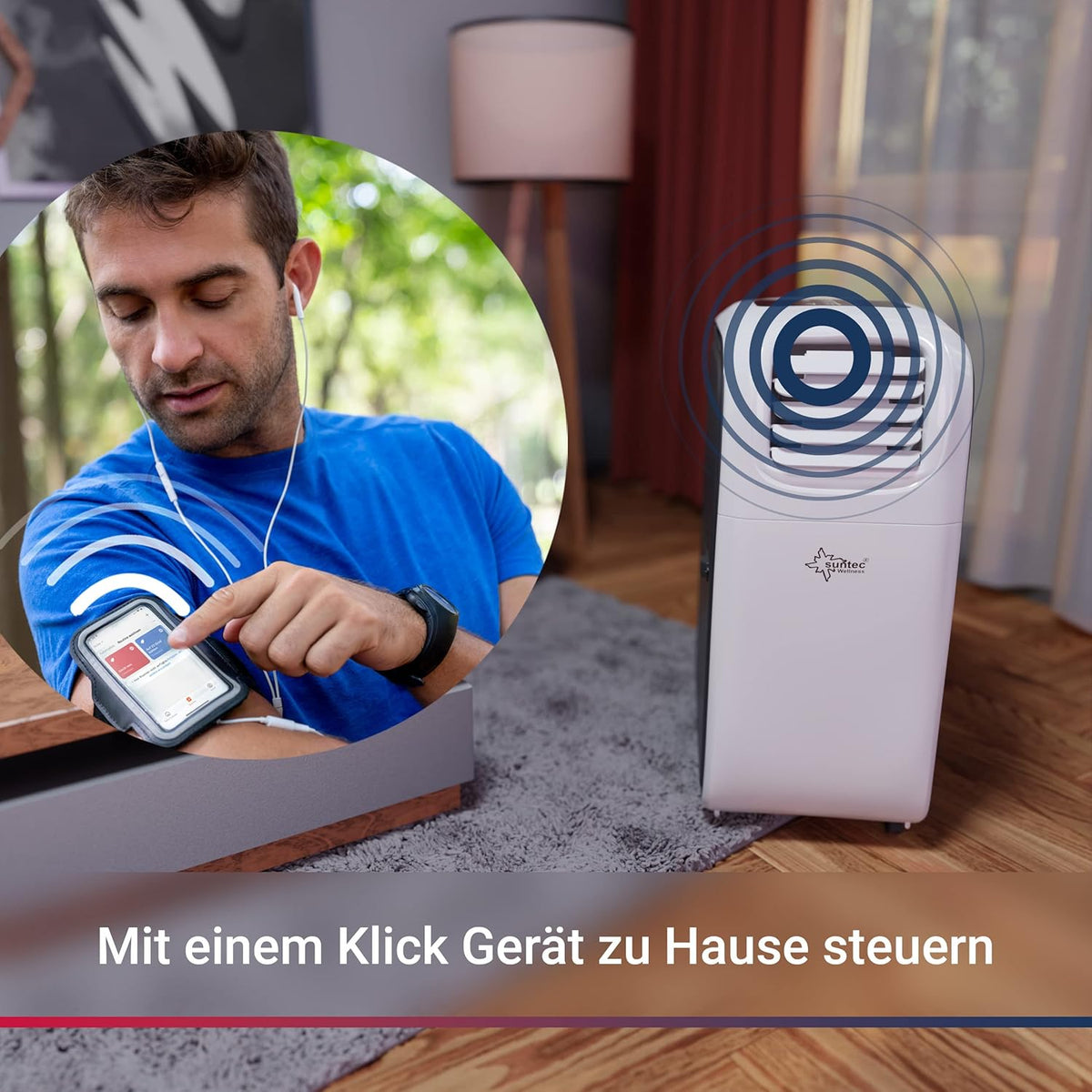 SUNTEC Mobiles Klimagerät Transform 14.000 Eco R290 APP â€?Klimaanlage mobil und leise mit Smart App Steuerung â€?Entfeuchter für Räume bis 70 qm â€?Mobile Kühlung & Heizung für zuhause â€?14.000 BTU