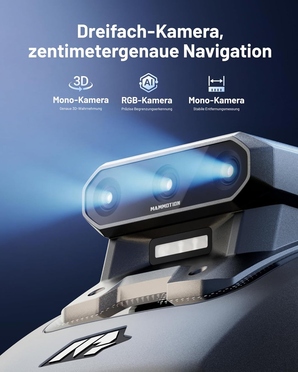 MAMMOTION YUKA mini 2 500 Mähroboter ohne Begrenzungskabel, Empf. 500 m2, Kein RTK, Kein Signalabbruch, KI TrueVision-Navigation, Auto-Mehrzonen-Kartierung, DropMow, RWD für 45% Steigung, 4.5Ah-Akku