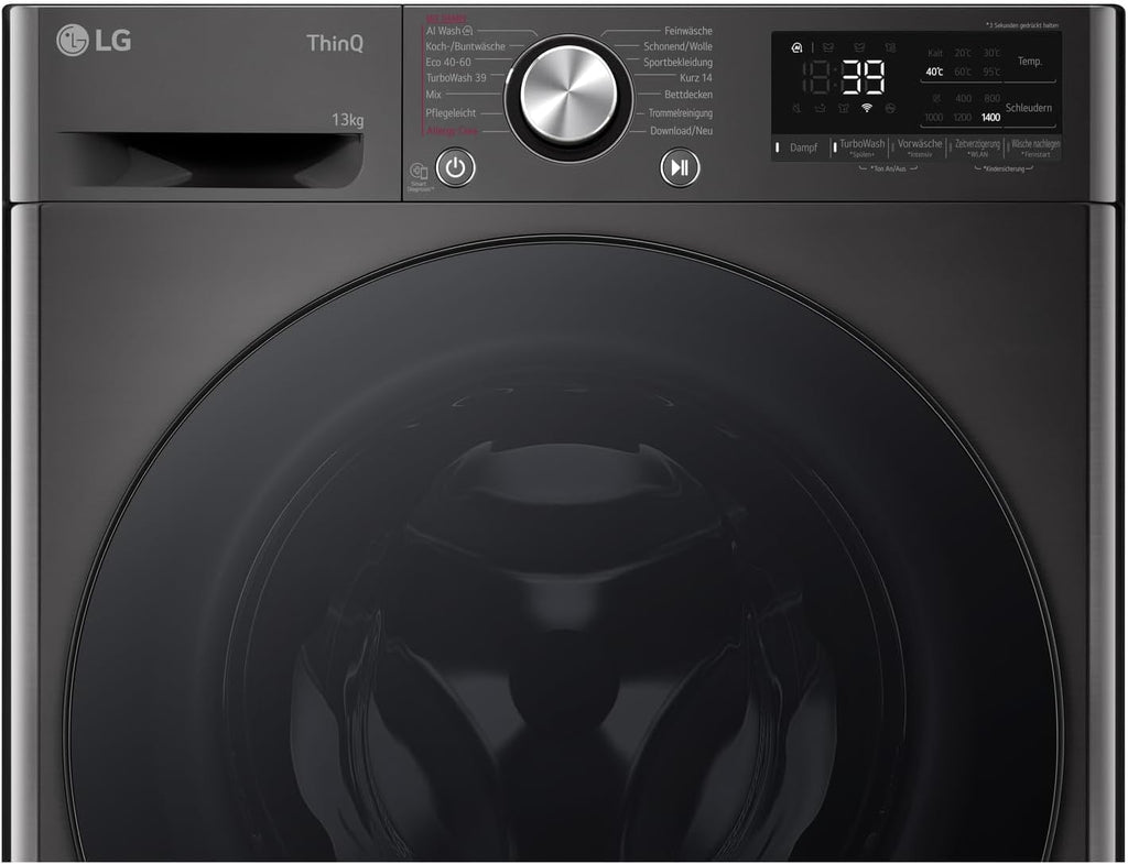 LG F4WV7080, Klasse A, Frontlader-Waschmaschine 8 kg, 1400 U/Min, AI Direct Drive, Wi-Fi, Tiefenreinigung mit Dampf, Groe Kapazitt, TRIPLE A, Auentür aus Sicherheitsglas, 62 x 60 x 85 cm  Wei