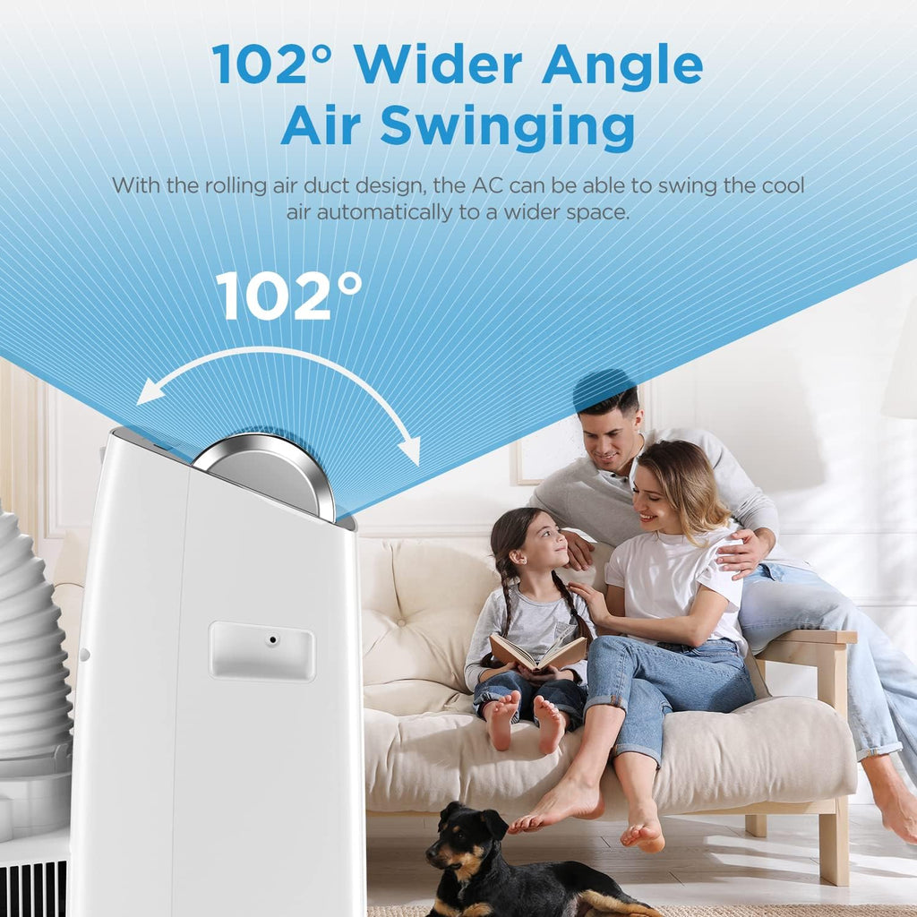 Midea Mobiles Klimagerät Silent Cool 26 Pro WF, 9000 BTU 2,6kW, Kühlen&Ventilieren&Entfeuchten, Raumgröße bis 88m³(33ãŽ?, APP-Steuerung/Alexa/Google Home/IFTTT, Mobile Klimaanlage mit Abluftschlauch