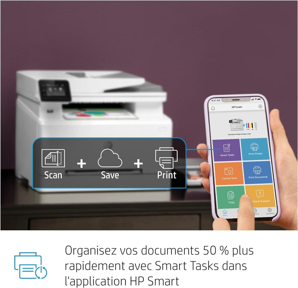 Color LaserJet Pro M283fdw Multifunktions-Farblaserdrucker (Drucker, Scanner, Kopierer, Fax, WLAN, LAN, Duplex, Airprint) weiß