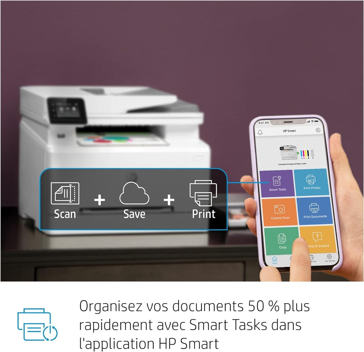 Color LaserJet Pro M283fdw Multifunktions-Farblaserdrucker (Drucker, Scanner, Kopierer, Fax, WLAN, LAN, Duplex, Airprint) weiß