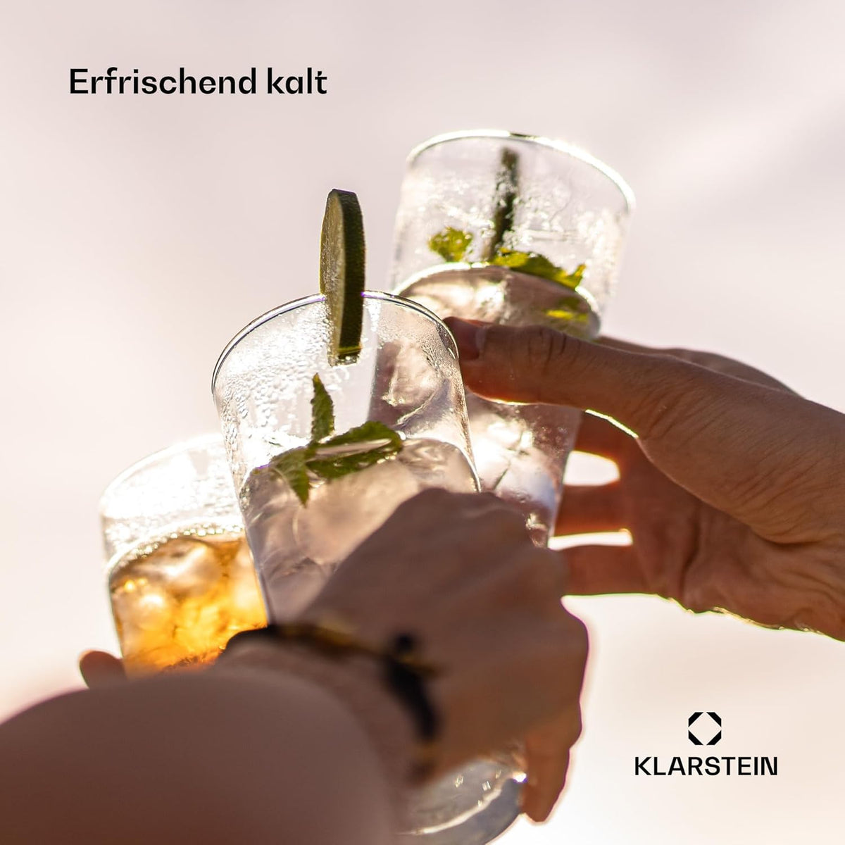 Klarstein Eiswürfelmaschine für Zuhause Camping Gastro, Schnelle Mini-Eiswürfelmaschine Klein, Profi Eismaschine für Crushed Eis, Große  und  Kleine Eiswürfel, 1,8L Wassertank, 15kg Eis in 24h