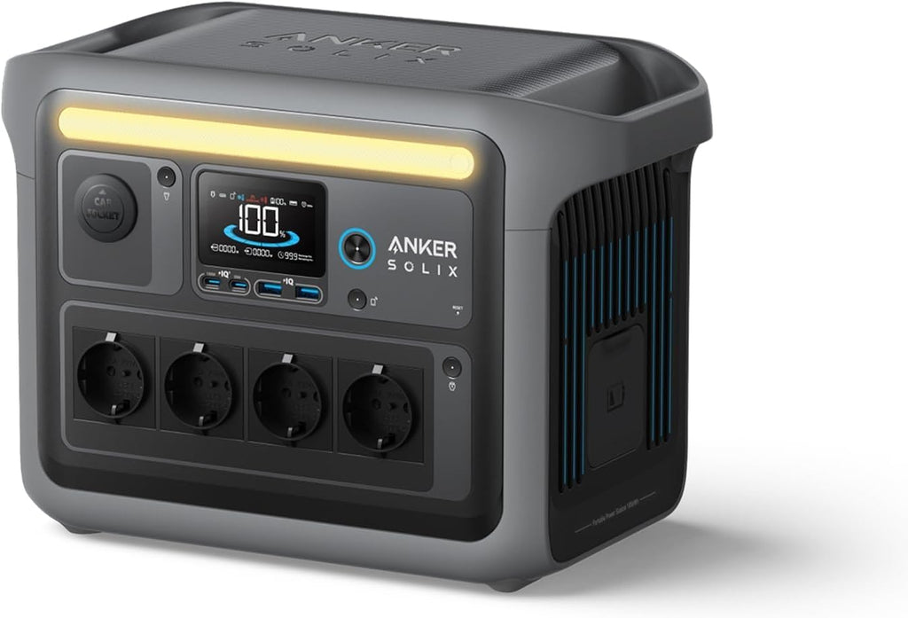 SOLIX C1000 Tragbare Powerstation, LiFePO4, 1800W Solargenerator, 100% geladen in 58 Min. mit UltraFast Modus, LFP Powerstation für Outdoor, Camping und Stromreserve (Optionales Solarpanel)