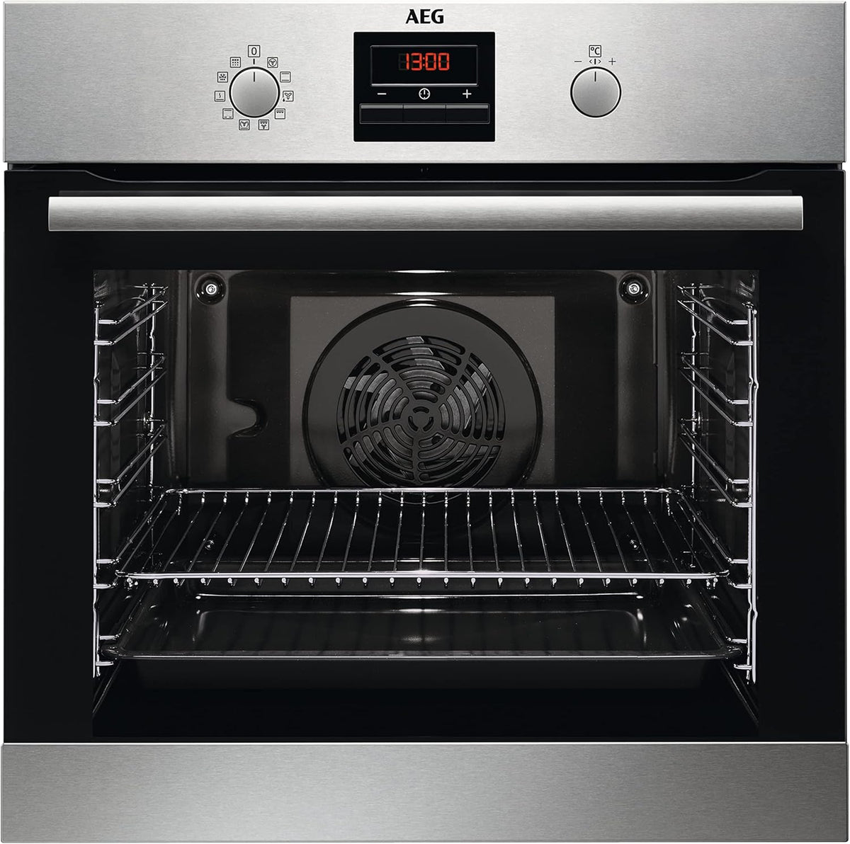 AEG Einbaubackofen â€?Serie 5 Ringheißluft: Gleichmäßige Garergebnisse auf 3 Ebenen â€?Pyrolyse Selbstreinigung â€?25 Automatikprogramme â€?LED-Touchdisplay â€?Schnellaufheizung â€?Schwarz â€?BPE53516AB