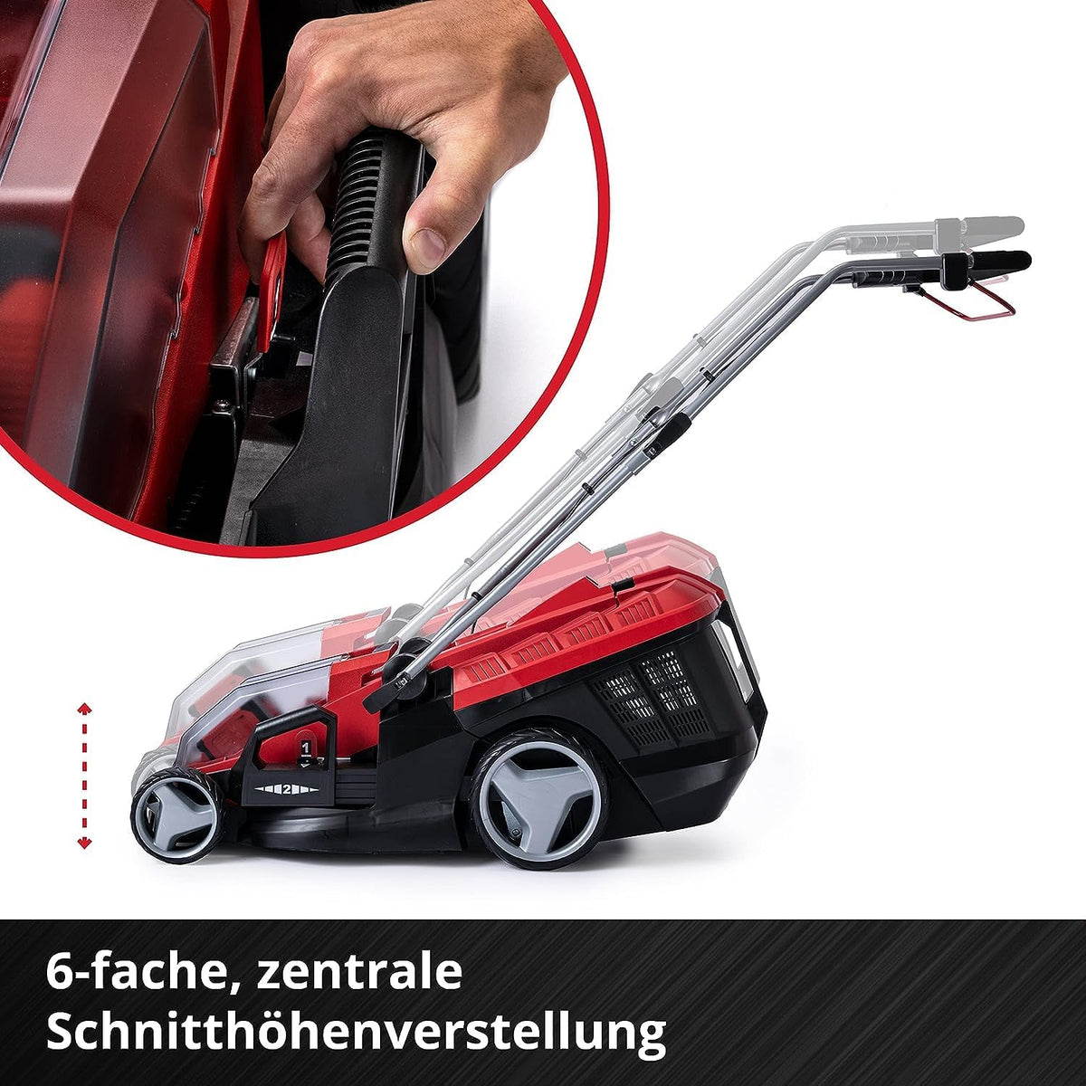 Einhell Akku-Rasenmäher GE-cm 36/36 Li Kit Power X-Change (36 V, 36 cm Schnittbreite, bis 400 m2, Brushless, 40L Fangkorb, 25-75 mm Schnitthöhe, inkl. 2X 4,0 Ah Akku + 2X Ladegerät)