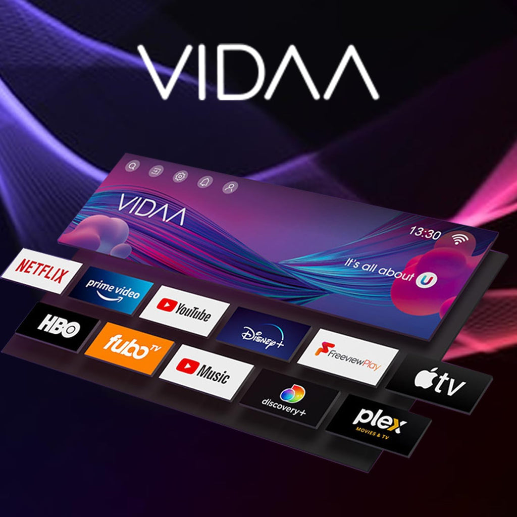 CRUA VIDAA Smart TV,101(40 Inch) TV,1920x1080P Full HD TV,LED TV with HDMI/USB/AV IN/Triple Tuner DVB-T2/T/C/S2/Compact and Smart for Your Home,Black Energy Class E