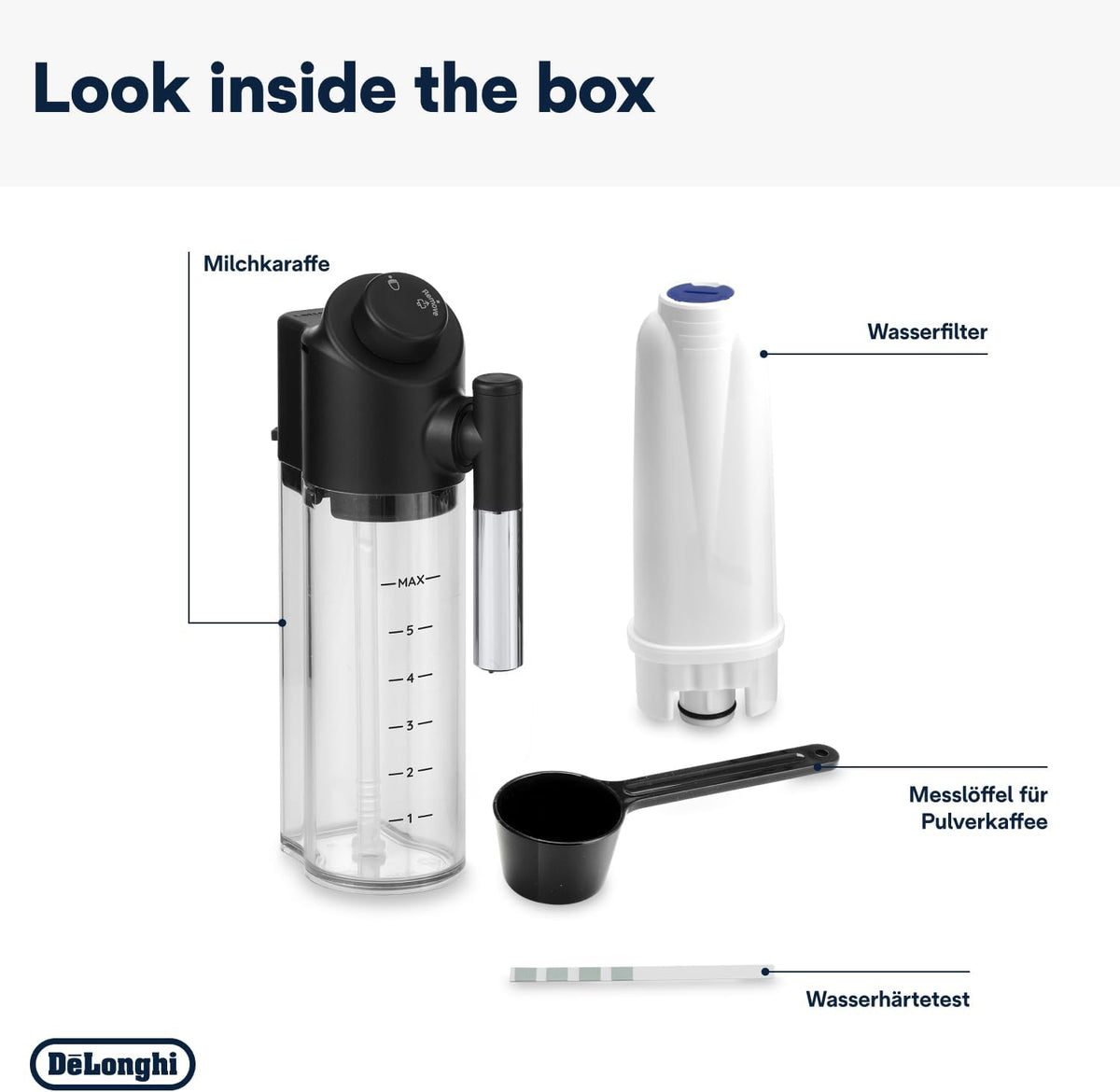 De'Longhi Magnifica Evo Next ECAM312.80.TB, Kaffeevollautomat mit 13 Getränken (Cappuccino, Espresso, Latte Macchiato), 2,4'' TFT Farbdisplay, LatteCrema Milchsystem, 2-Tassen-Funktion, Titan