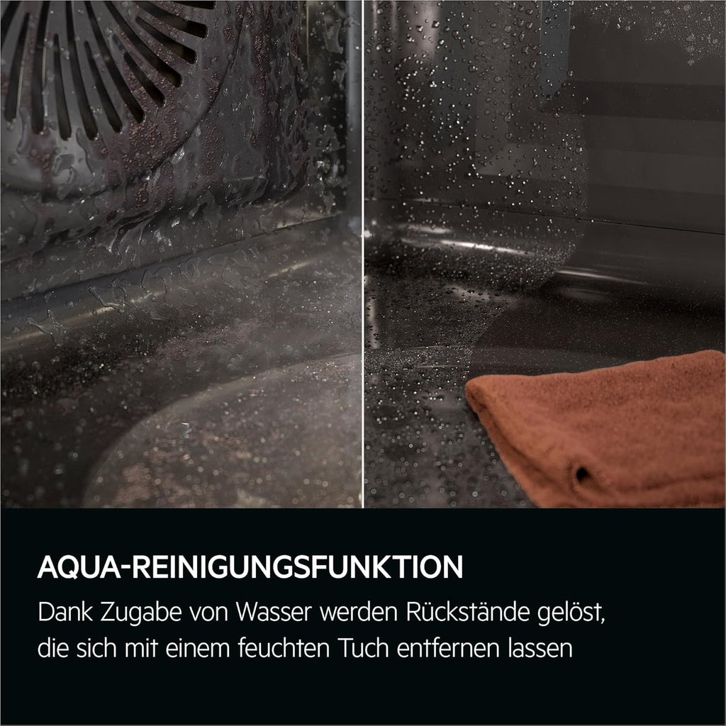 AEG Einbaubackofen â€?Serie 5 Ringheißluft: Gleichmäßige Garergebnisse auf 3 Ebenen â€?Pyrolyse Selbstreinigung â€?25 Automatikprogramme â€?LED-Touchdisplay â€?Schnellaufheizung â€?Schwarz â€?BPE53516AB