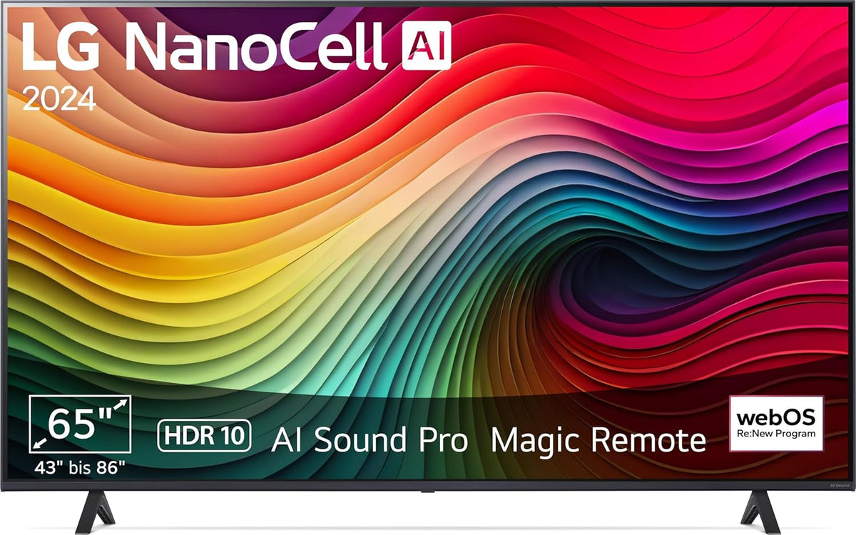 LG 65NANO81T6A TV 65" (165 cm) NanoCell Fernseher (α5 Gen7 4K AI-Prozessor, webOS 24, HDR10, bis zu 60Hz) Modelljahr 2024