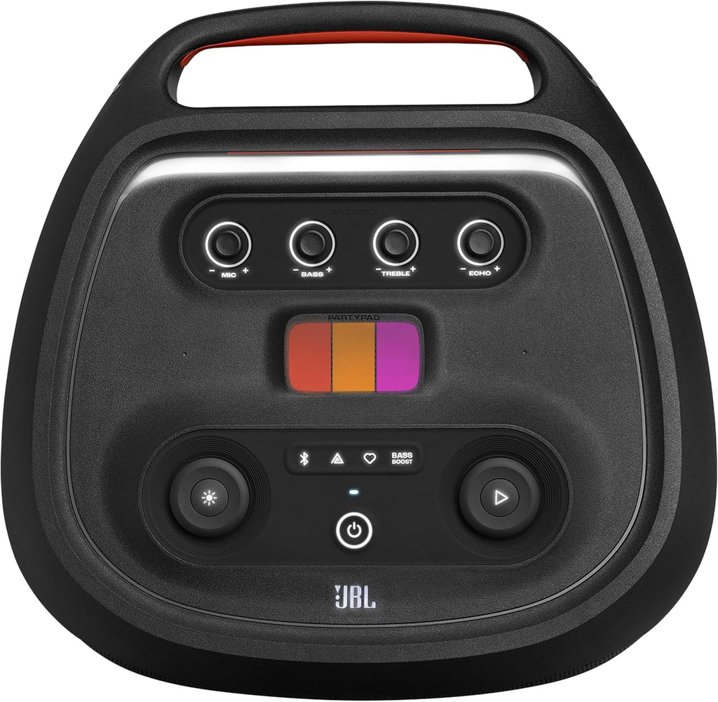 JBL Partybox Stage 120 in Schwarz â€?Tragbare Bluetooth-Lautsprecher-Box mit JBL Pro Sound, Lichtshow, KI-Sound-Boost und Teleskopgriff â€?12 h Laufzeit