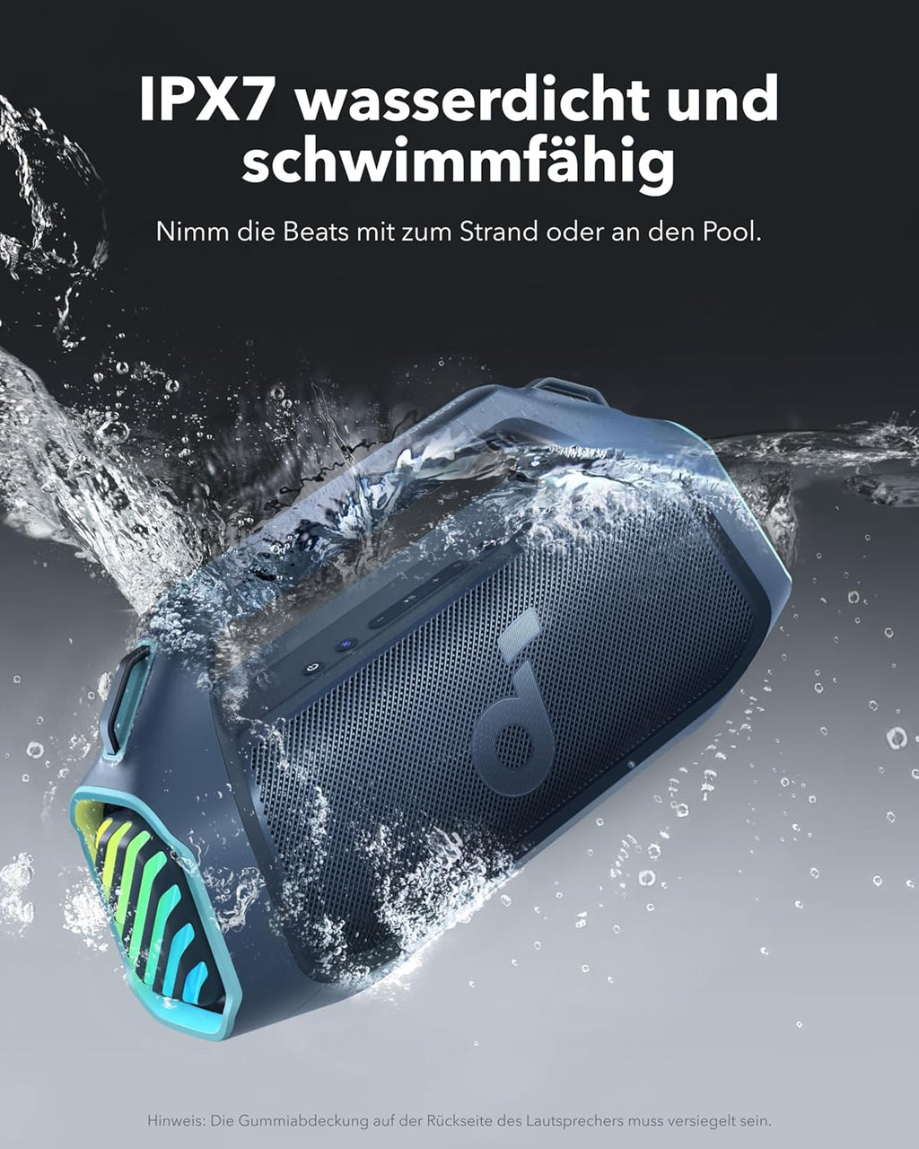 soundcore Boom 2 Plus Outdoor Lautsprecher, 140W, 2+2 Channel, BassUp 2.0, 20h, Schnellladung, IPX7 wasserdicht, RGB Lichter, USB-C, Power Bank, BT 5.3, tragbarer Bluetooth Lautsprecher, Camping