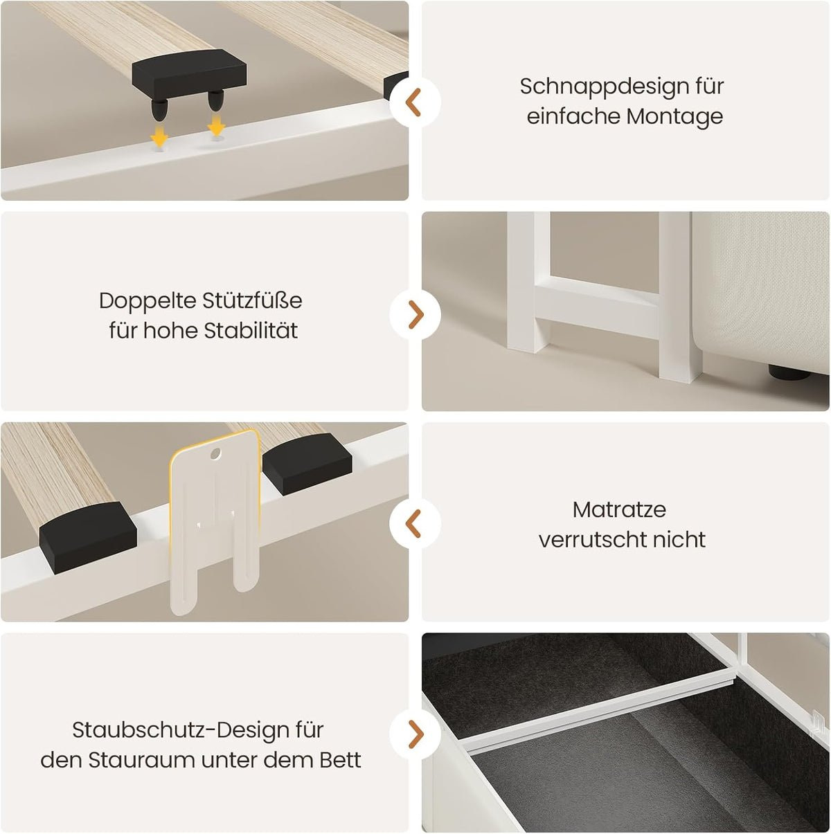 DICTAC Jugendbett 90x200 mit Stauraum, LED & Ladestation | Polsterbett mit hydraulischem Stauraum, zweistöckiges Ablagefach | Tagesbett Einzelbett in weißâ€?für Kinder, Jugendliche & Erwachsene