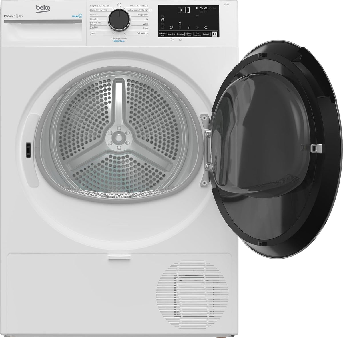 Beko Wäschetrockner 8kg, Stiftung Warentest GUT (2,5) , allergikergeeignet, Hygiene Trocknen, SteamCure Dampffunktion, 15 Programme, Express, B3T42249S, Weiß
