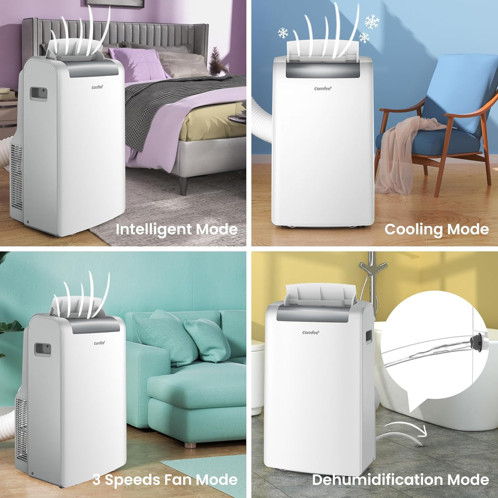 Comfee Mobiles Klimagert Easy Cool 2.0, 7000 BTU 2,0kW, Kühlen&Ventilieren&Entfeuchten, Raumgre bis 68m(25ãŽ?, APP-Steuerung/Alexa/Google Home/IFTTT, Mobile Klimaanlage mit Abluftschlauch