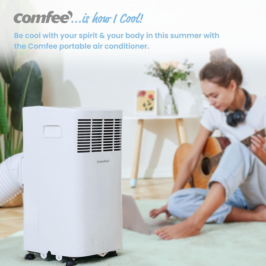 Comfee Mobiles Klimagerät Breezy Cool Pro 2.6,9000 BTU 2,6kW, Kühlen&Ventilieren&Entfeuchten,APP-Steuerung,Raumgröße bis 88m³(33ãŽ?,Mobile Klimaanlage mit Abluftschlauch