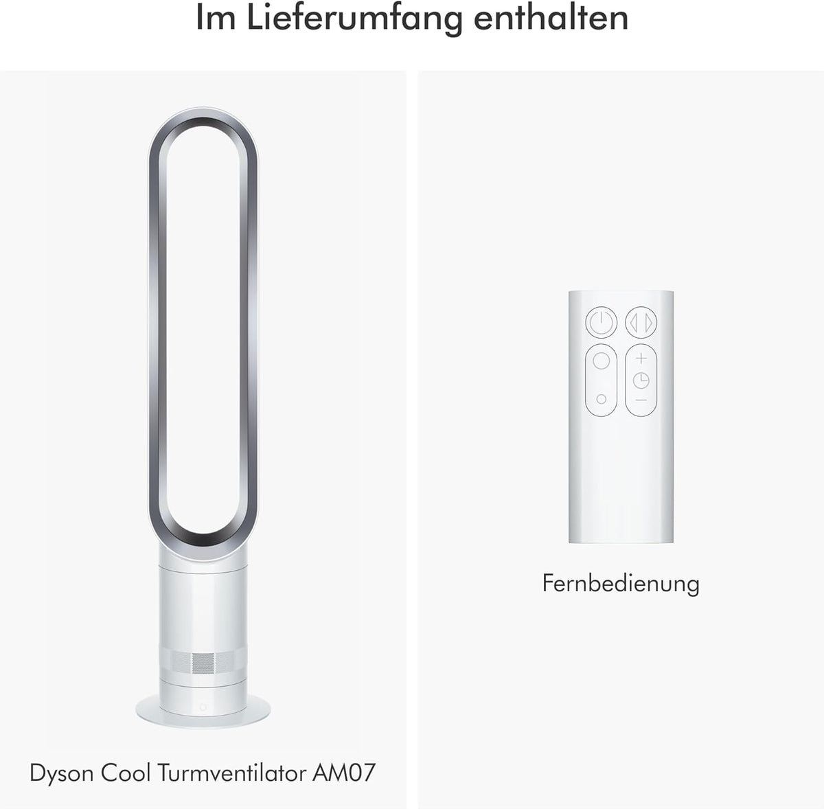 Coolᵀá´?Turmventilator AM07 Air Multiplierâ„?Turmventilator, Leistungsstarker, bladeless Ventilator mit Air Multiplierâ„?Technologie (Weiß/Silber)