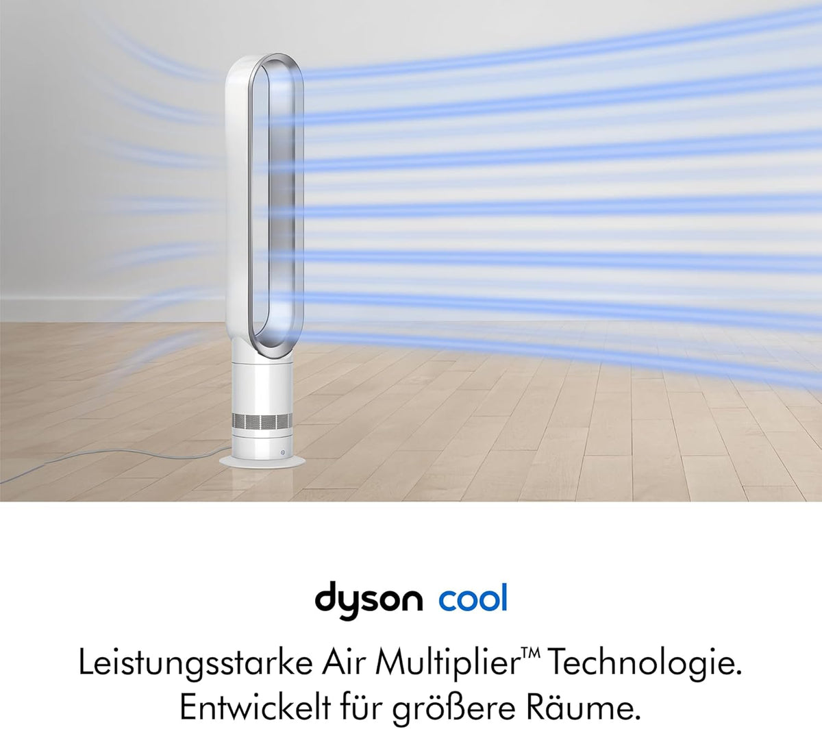 Coolᵀá´?Turmventilator AM07 Air Multiplierâ„?Turmventilator, Leistungsstarker, bladeless Ventilator mit Air Multiplierâ„?Technologie (Weiß/Silber)