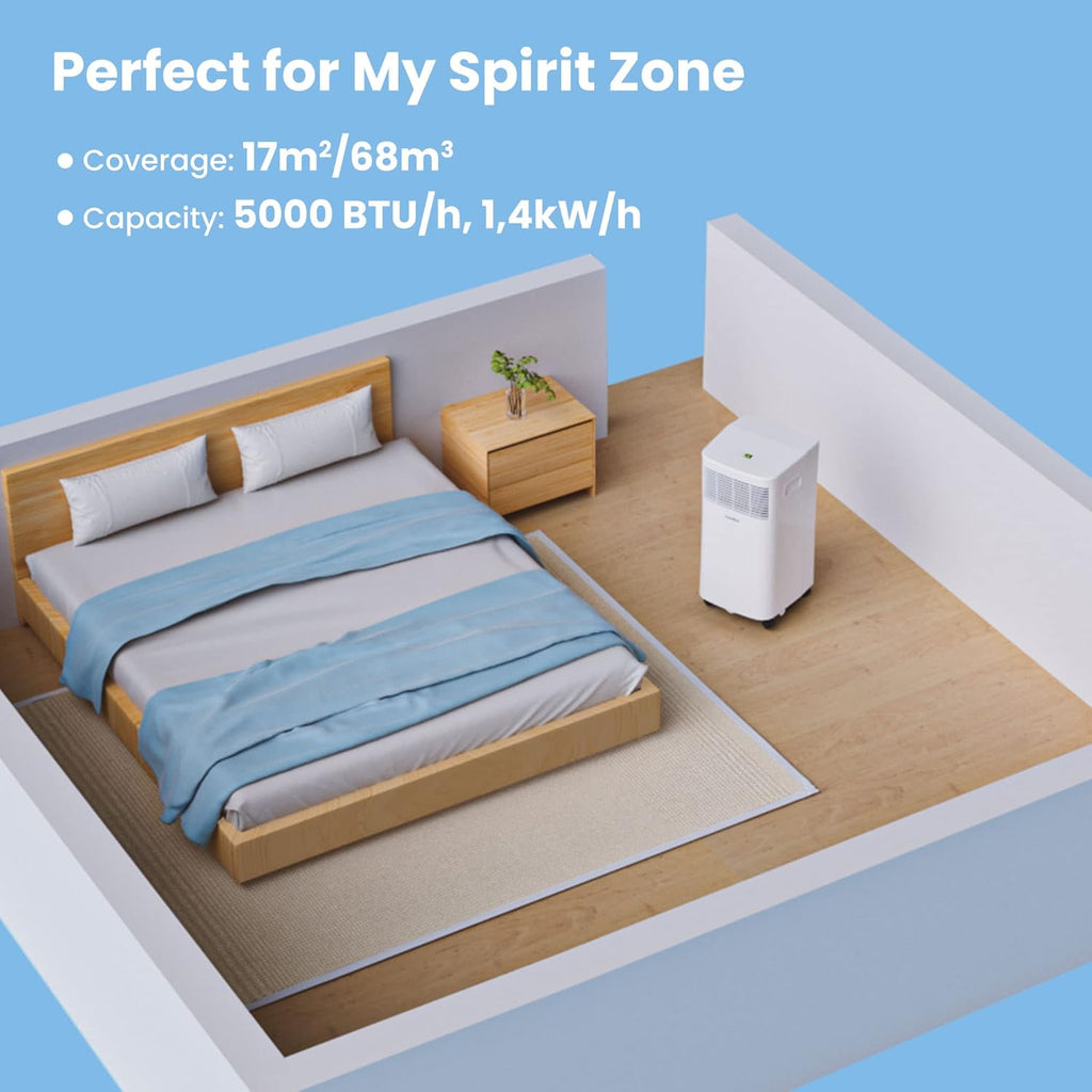 Comfee Mobiles Klimagert Easy Cool 2.0, 7000 BTU 2,0kW, Kühlen&Ventilieren&Entfeuchten, Raumgre bis 68m(25ãŽ?, APP-Steuerung/Alexa/Google Home/IFTTT, Mobile Klimaanlage mit Abluftschlauch