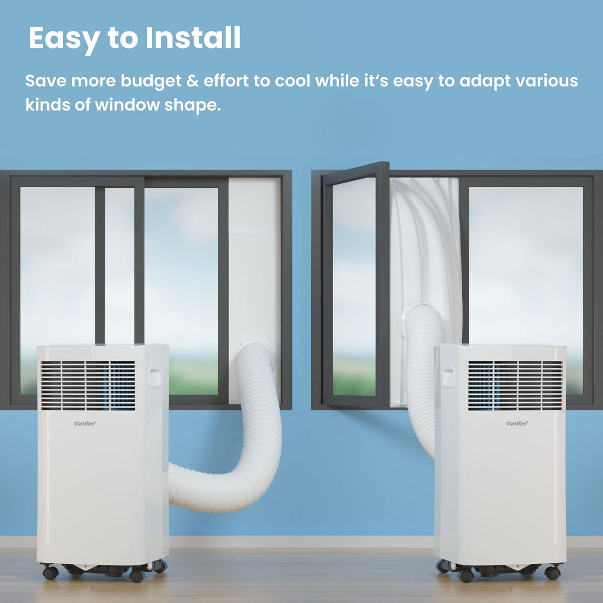 Comfee Mobiles Klimagert Easy Cool 2.0, 7000 BTU 2,0kW, Kühlen&Ventilieren&Entfeuchten, Raumgre bis 68m(25ãŽ?, APP-Steuerung/Alexa/Google Home/IFTTT, Mobile Klimaanlage mit Abluftschlauch