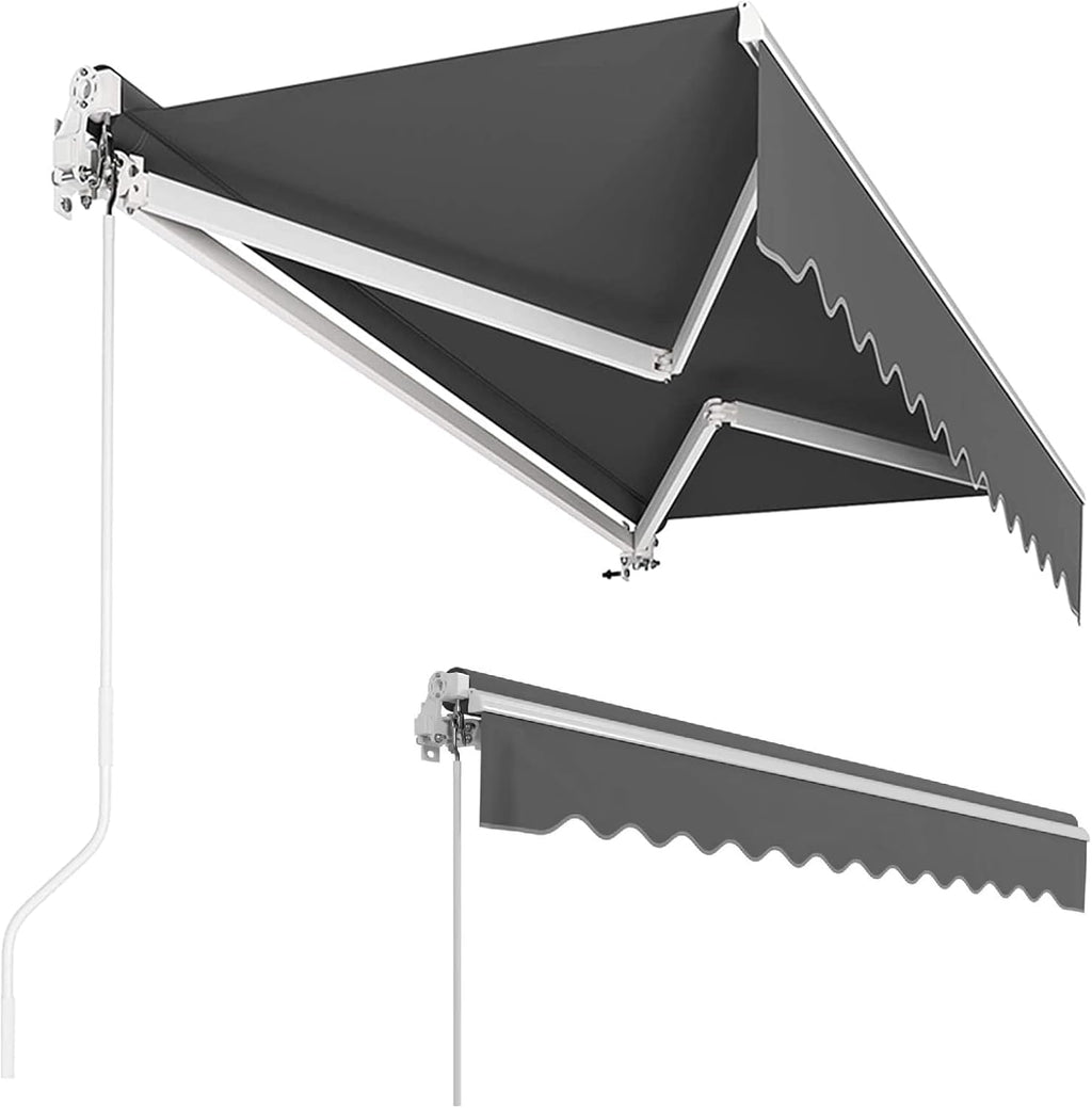 Manuelle Gelenkarmmarkise, 300 x 250 cm Gelenkmarkise, Markisen, Verstellbar, UV-geschützt, Regensicher, für Außenterrassen, Balkone, Anthrazit
