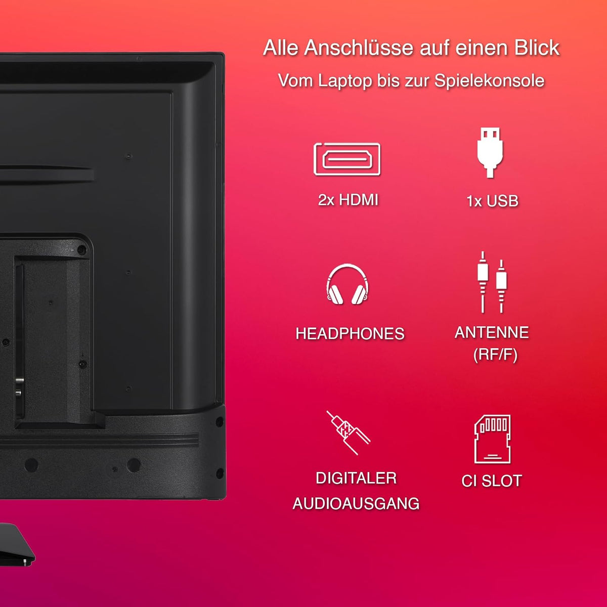 TELEFUNKEN XF32N750M Fernseher 32 Zoll Full HD LED TV mit 80 cm Bildschirmdiagonale und integriertem Triple-Tuner, schwarz
