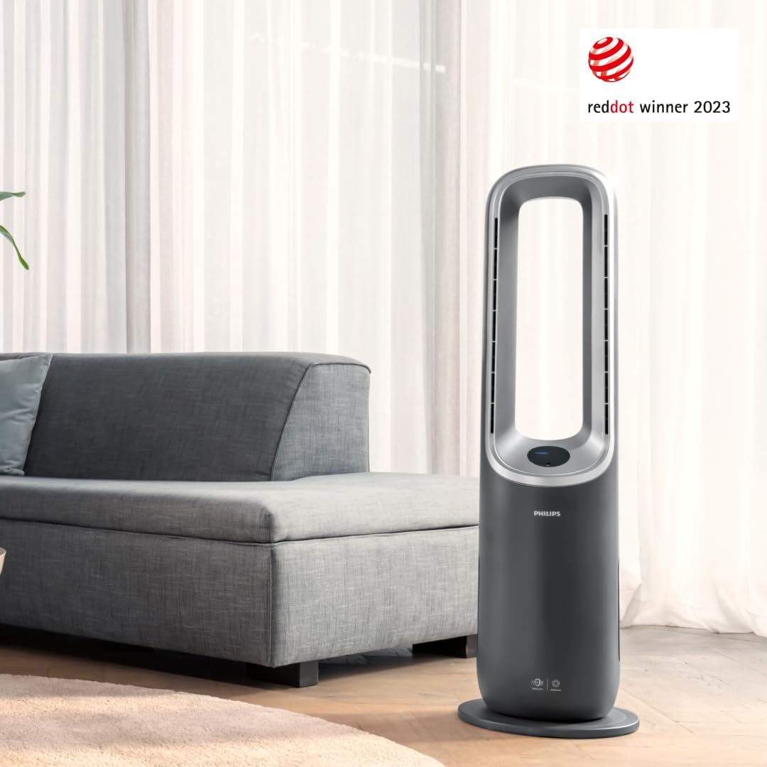 Air Performer 3-in-1: Luftreiniger, Heiz- und KŸhlgeblŠse - Reinigt 70 m?, Entfernt 99,97% der Allergene und Schadstoffe. HEPA-Filter, Intelligente Sensoren, Alexa, App. (AMF870/15)