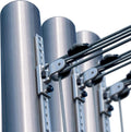 Sonnensegel Stangen Set - ø70mm, höhenverstellbar 3m, aus V2A Edelstahl inkl. Zubehör - 4-Fach Flaschenzug-Set & 0,75m Bodenhülse | Befestigung für sehr große Segel (3er Set)