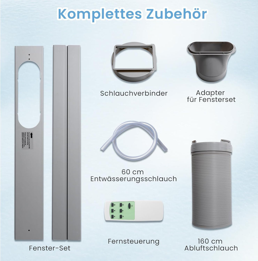 COSTWAY 9000 BTU mobile Klimaanlage mit Abluftschlauch, 4 in 1 Klimagerät mit Kühlen, Ventilator, Heizen & Entfeuchter, Kühlgerät mit Schlafmodus, 24H Timer, Fernbedienung