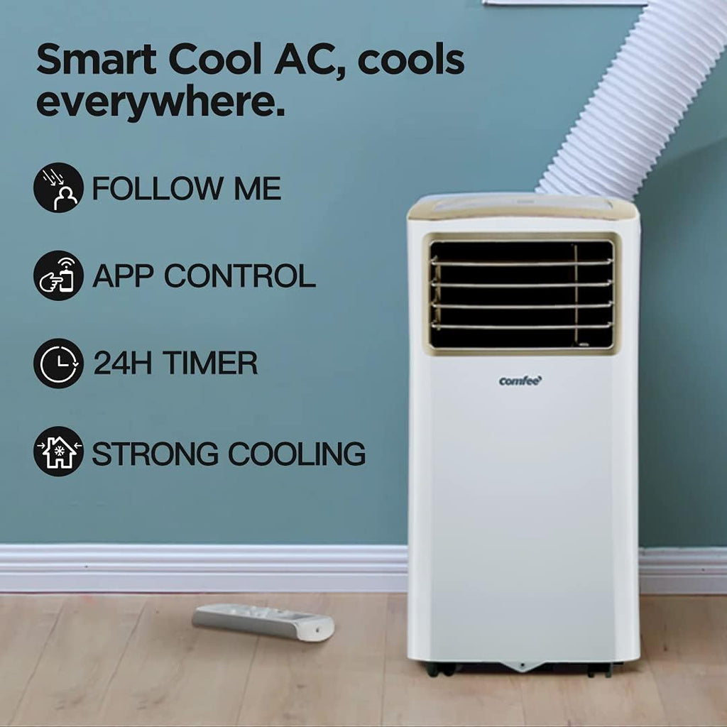 Comfee Mobiles Klimagerät MPPH-09CRN7, 9000 BTU 2,6kW, Kühlen&Ventilieren&Entfeuchten, Raumgröße bis 88m³(33ãŽ?, Mobile Klimaanlage mit Abluftschlauch
