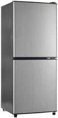 Merax Retro Kühlschrank mit Gefrierfach â€?106L Mini Kühlschrank, 60L Kühlschrank + 46L Gefrierschrank, 7 Temperatureinstellungen, LED-Licht, Silber-Tür, 166 kWh/Jahr, Energieklasse E