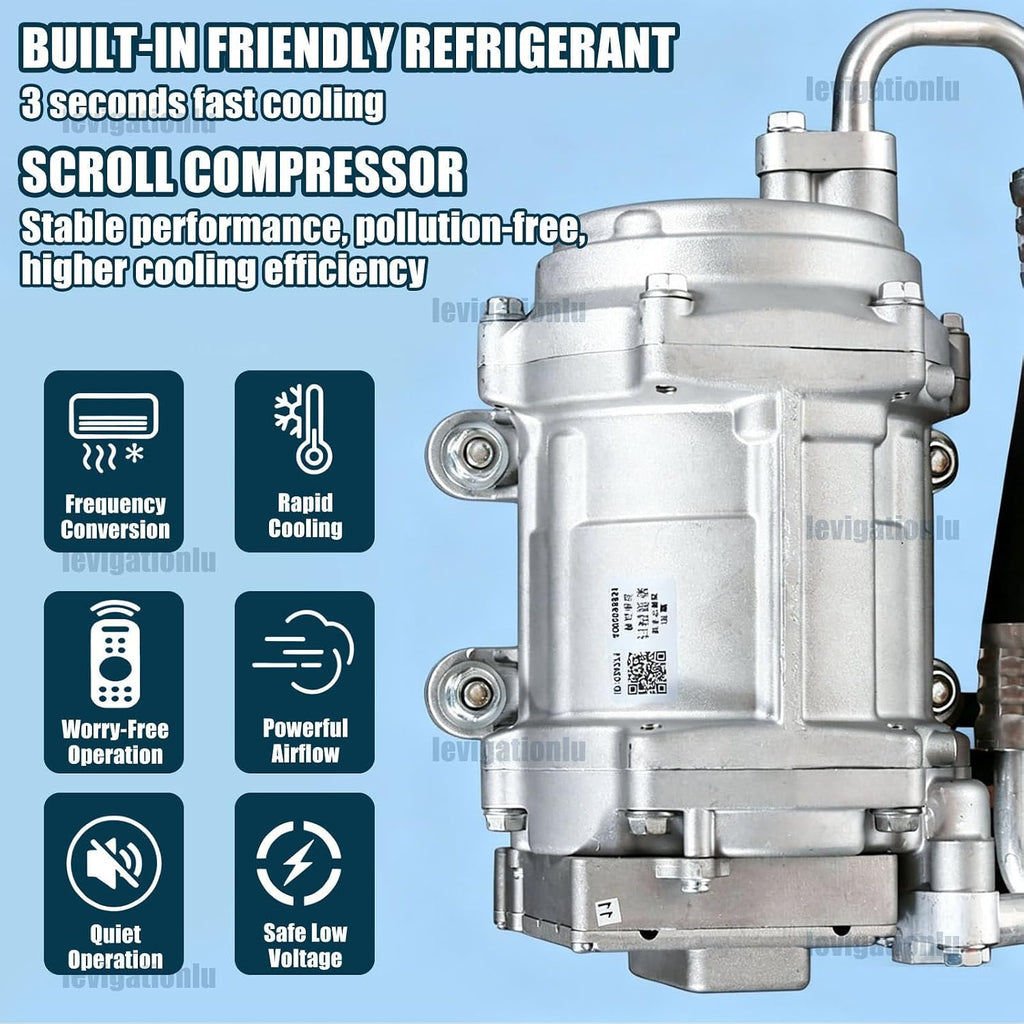 Wohnmobil Dachklimaanlage 12V/24V mit Fernbedienung, 2200W Klimaanlage für Camper Van, Kühlen & Heizen, Ultra Leise 20dB, Energiesparend, 360° Luftverteilung, unverzichtbar für Vanlife 12v