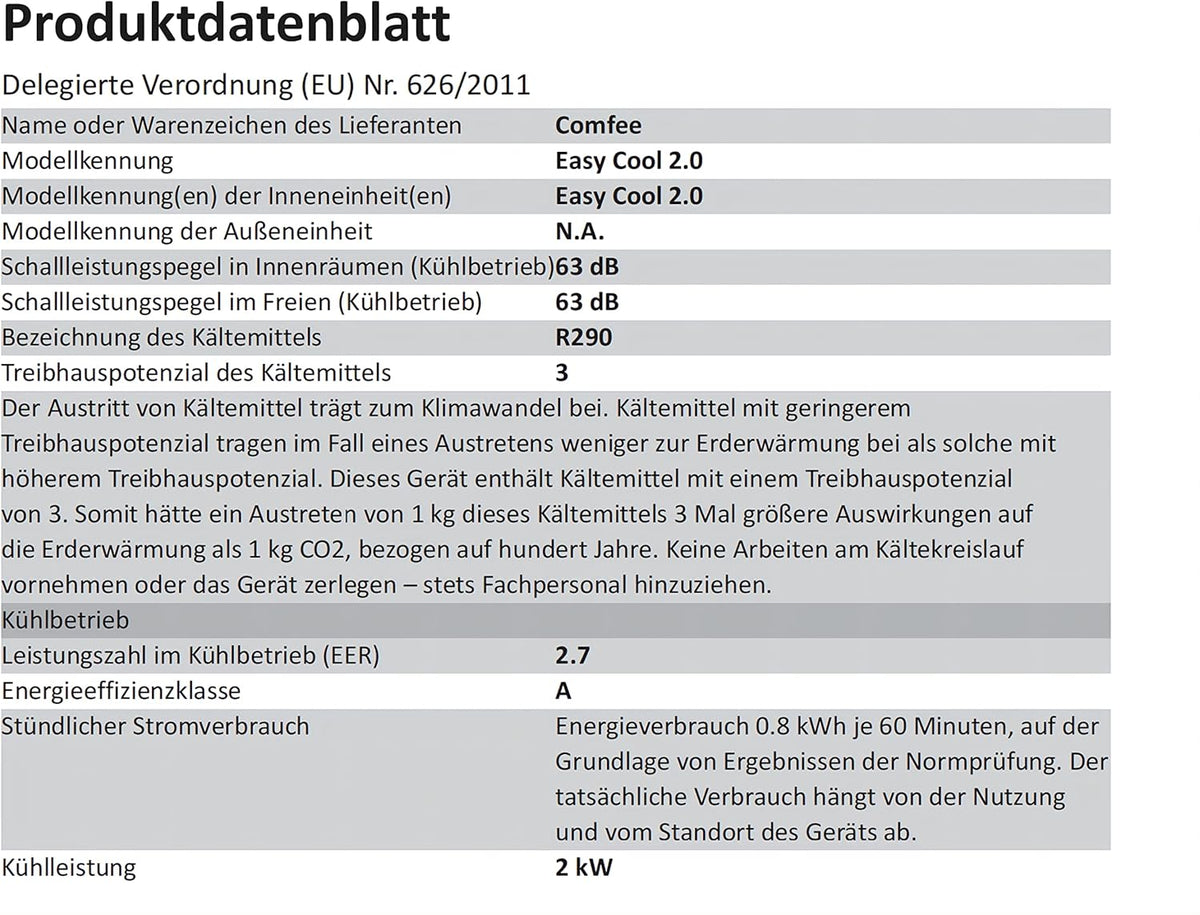 Comfee Mobiles Klimagerät MPPH-09CRN7, 9000 BTU 2,6kW, Kühlen&Ventilieren&Entfeuchten, Raumgröße bis 88m³(33ãŽ?, Mobile Klimaanlage mit Abluftschlauch