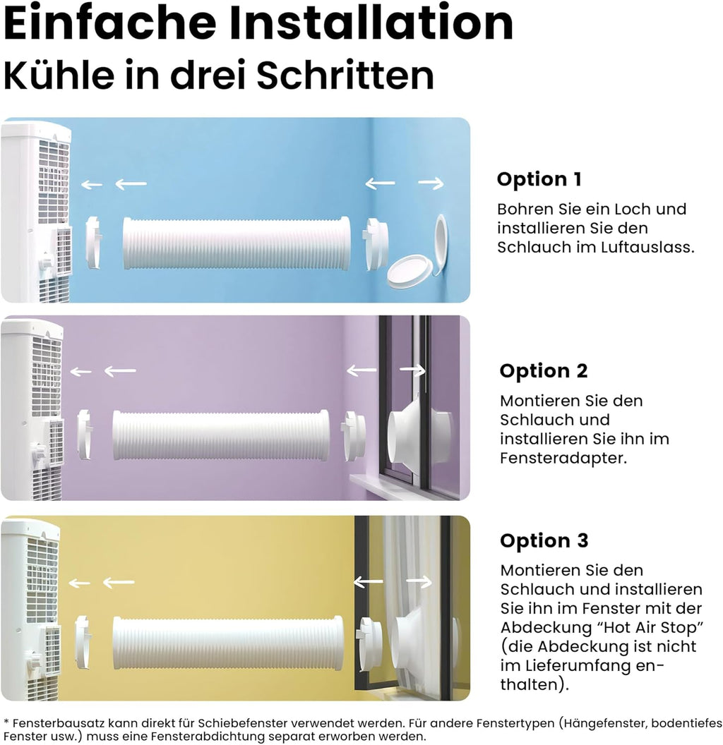Mobiles Klimagerät Breezy Cool Pro 2.0,7000 BTU 2,0kW, Kühlen&Ventilieren&Entfeuchten,APP-Steuerung,Raumgröße bis 68m³(25ãŽ? .Mobile Klimaanlage mit Abluftschlauch,