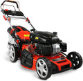 HECHT 5-IN-1 Benzin Rasenmäher â€?leistungsstarker 4 Takt Eco Motor 4,4 kW (6,0 PS) â€?Elektrostart â€?53 cm Schnittbreite â€?75 l Fangkorb â€?Radantrieb â€?patentierte Räder â€?Mulchmäher