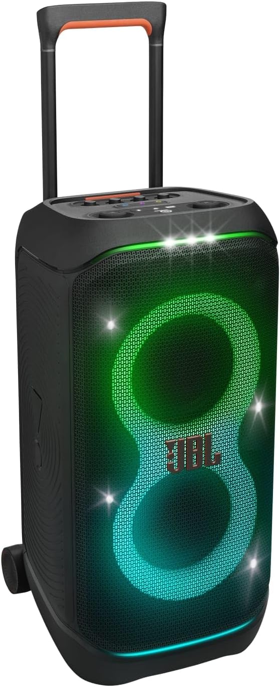 JBL Partybox Stage 120 in Schwarz â€?Tragbare Bluetooth-Lautsprecher-Box mit JBL Pro Sound, Lichtshow, KI-Sound-Boost und Teleskopgriff â€?12 h Laufzeit
