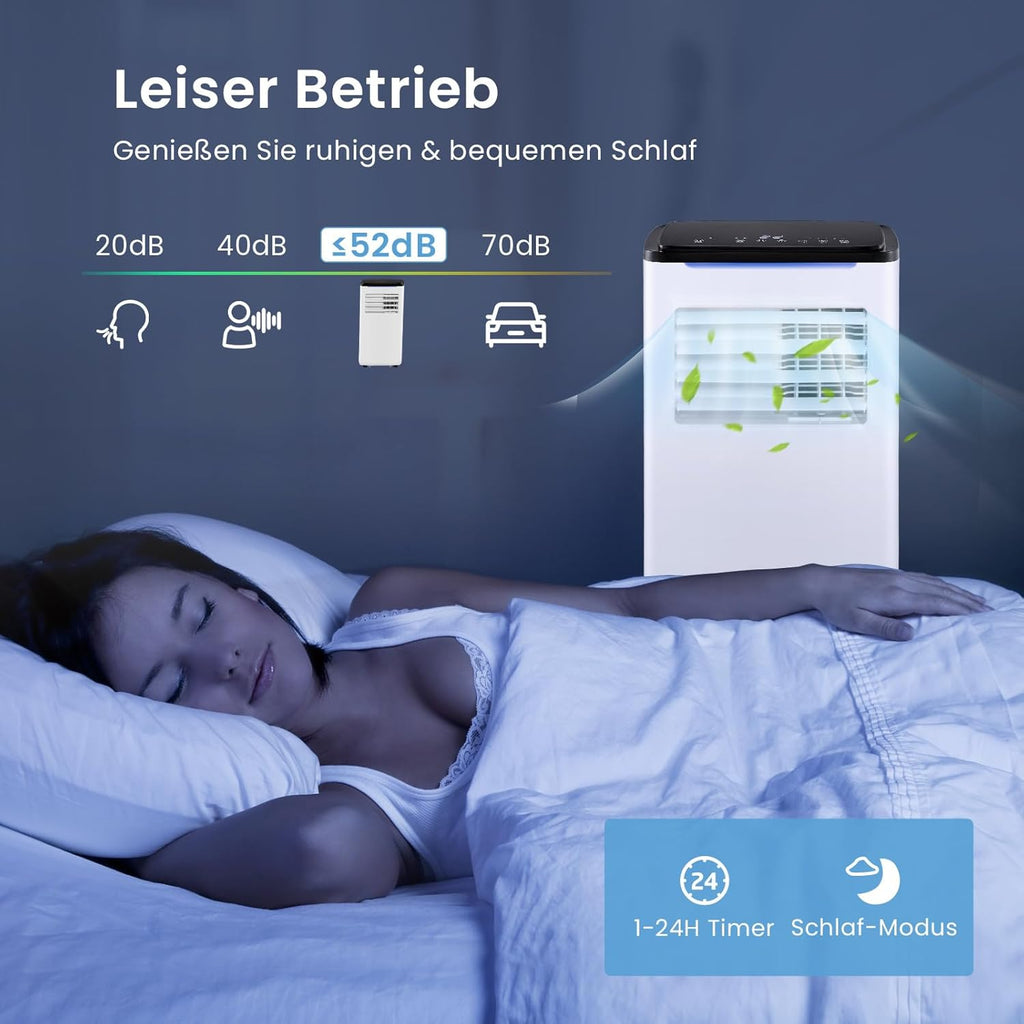 COSTWAY 9000 BTU mobile Klimaanlage mit Abluftschlauch, 4 in 1 Klimagerät mit Kühlen, Ventilator, Heizen & Entfeuchter, Kühlgerät mit Schlafmodus, 24H Timer, Fernbedienung