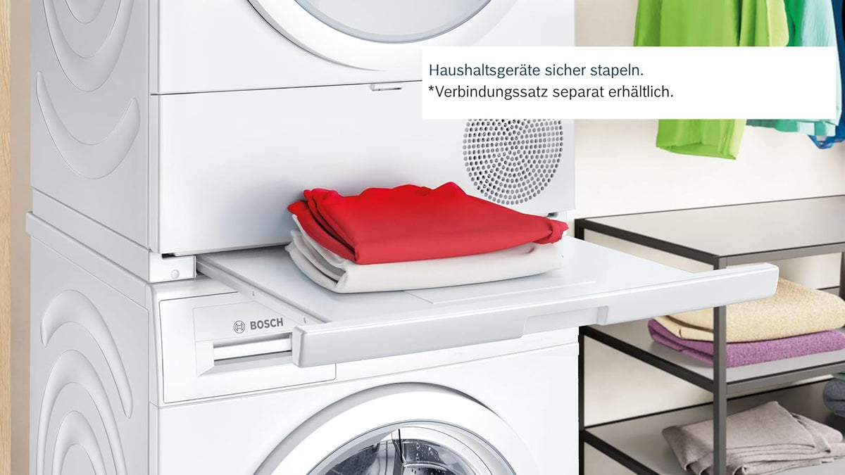 Bosch WTH85VWIN Serie 4 Wärmepumpentrockner für 8 kg Wäsche, 236 kWh pro Jahr, Auto Dry, Anti Vibration-Design, Sensitive Drying-System, Umweltfreundliches Kühlmittel, Weiß