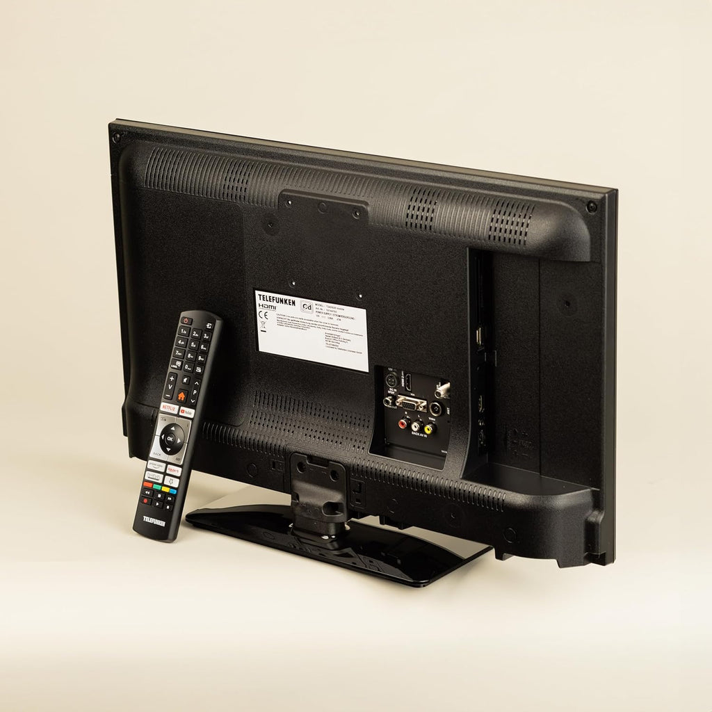 TELEFUNKEN T24X820 Mobile - HD Smart TV 24 Zoll / 60 cm, Triple-Tuner DVB-S2/T2/C (Kabel/Satellit/Terrestrisch) & Streaming, 12/230 Volt, Wi-Fi, HDMI für Wohnmobile/Wohnwagen/LKW/Boot & Zuhause