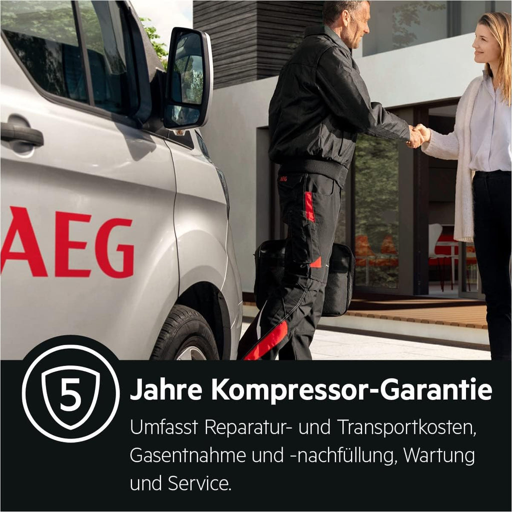 AEG RDB424E1AW Freistehender Doppeltür - Kühlautomat/Serie 5000 mit ColdSense / 1434 mm/Gefrierteil oben / 206 L/LowFrost â€?weniger Eisbildung/Farbe: Weiß/E