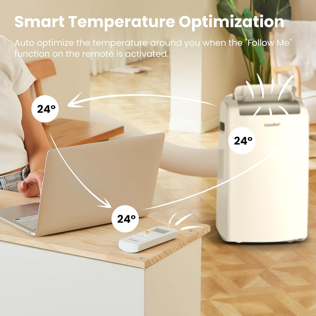 Comfee Mobiles Klimagert Easy Cool 2.0, 7000 BTU 2,0kW, Kühlen&Ventilieren&Entfeuchten, Raumgre bis 68m(25ãŽ?, APP-Steuerung/Alexa/Google Home/IFTTT, Mobile Klimaanlage mit Abluftschlauch
