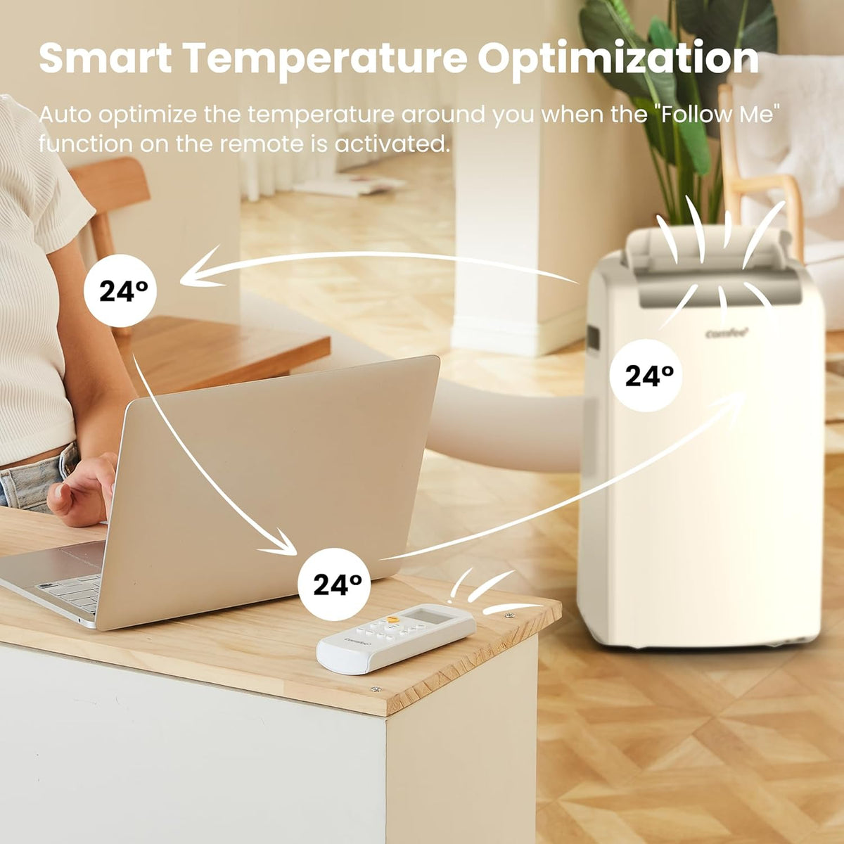 Comfee Mobiles Klimagert Easy Cool 2.0, 7000 BTU 2,0kW, Kühlen&Ventilieren&Entfeuchten, Raumgre bis 68m(25ãŽ?, APP-Steuerung/Alexa/Google Home/IFTTT, Mobile Klimaanlage mit Abluftschlauch