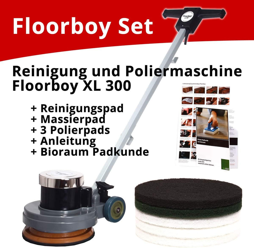 Floorboy 12 Zoll Reinigungs- und Poliermaschinen Set mit Anleitungen, Pads und Padkunde von Bioraum