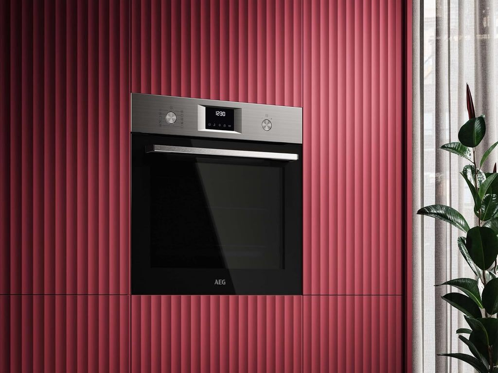 AEG Einbaubackofen â€?Serie 5 Ringheißluft: Gleichmäßige Garergebnisse auf 3 Ebenen â€?Pyrolyse Selbstreinigung â€?25 Automatikprogramme â€?LED-Touchdisplay â€?Schnellaufheizung â€?Schwarz â€?BPE53516AB