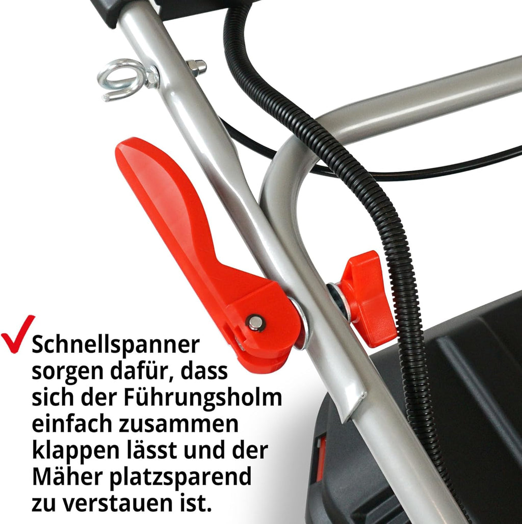 HECHT 5-IN-1 Benzin Rasenmäher â€?leistungsstarker 4 Takt Eco Motor 4,4 kW (6,0 PS) â€?Elektrostart â€?53 cm Schnittbreite â€?75 l Fangkorb â€?Radantrieb â€?patentierte Räder â€?Mulchmäher
